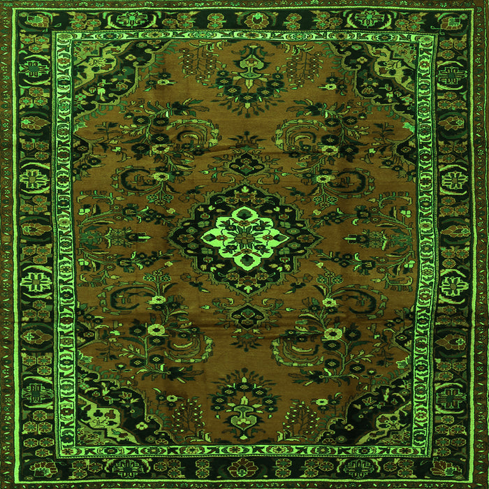 Serging Thickness of Persian Green Traditional Rug, tr1825grn