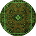 Square Persian Green Traditional Rug, tr1825grn