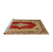 Sideview of Machine Washable Traditional Gold Rug, wshtr1826