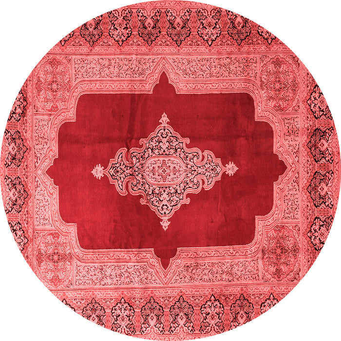 Machine Washable Medallion Red Traditional Rug, wshtr1826red