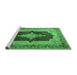 Sideview of Machine Washable Medallion Emerald Green Traditional Area Rugs, wshtr1826emgrn