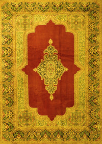 Medallion Yellow Traditional Rug, tr1826yw