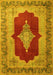 Medallion Yellow Traditional Rug, tr1826yw