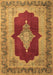 Machine Washable Medallion Brown Traditional Rug, wshtr1826brn