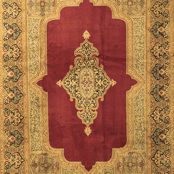 Machine Washable Medallion Brown Traditional Rug, wshtr1826brn