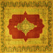 Square Medallion Yellow Traditional Rug, tr1826yw