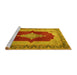 Sideview of Machine Washable Medallion Yellow Traditional Rug, wshtr1826yw