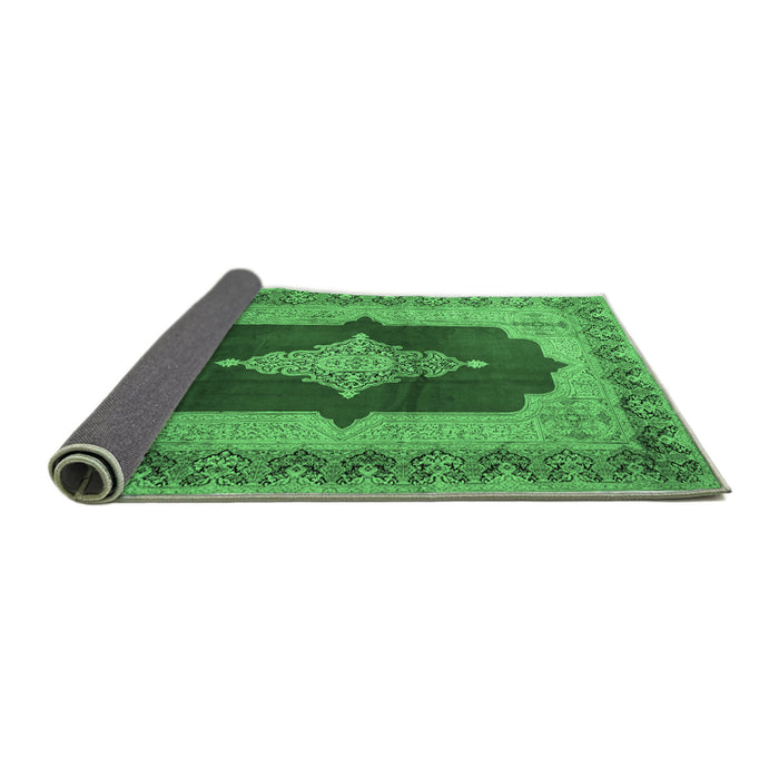 Sideview of Medallion Emerald Green Traditional Rug, tr1826emgrn