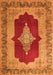 Medallion Orange Traditional Rug, tr1826org