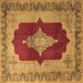 Square Medallion Brown Traditional Rug, tr1826brn