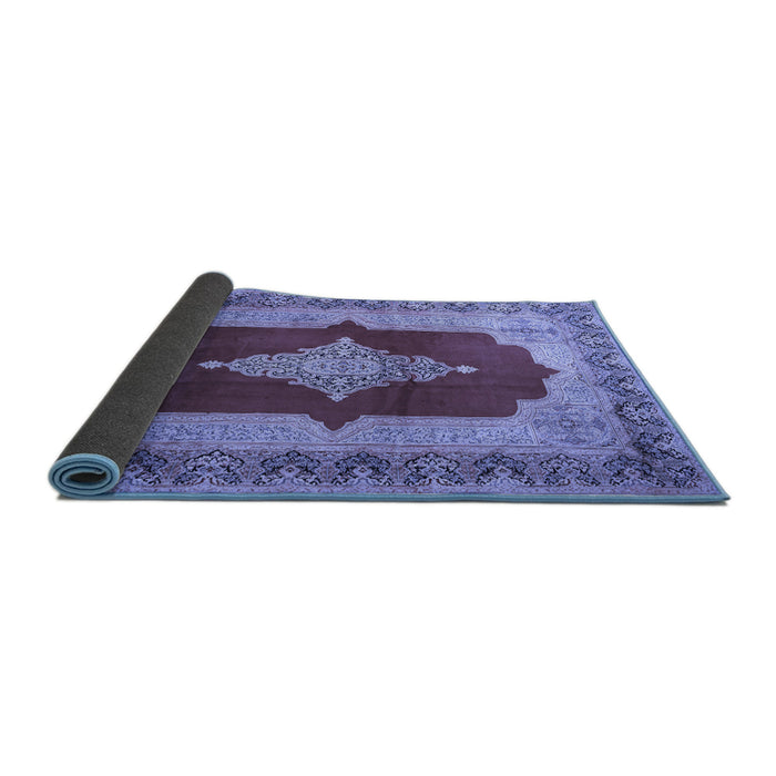 Sideview of Medallion Blue Traditional Rug, tr1826blu