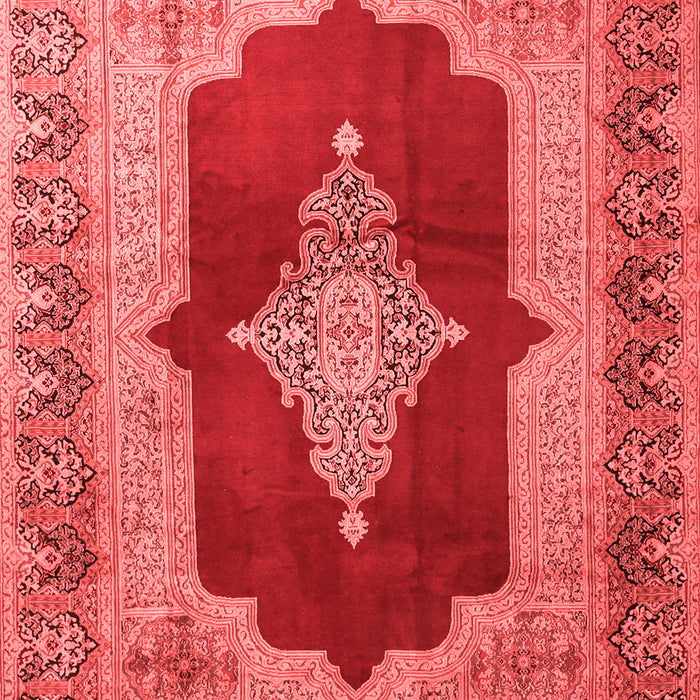 Machine Washable Medallion Red Traditional Rug, wshtr1826red