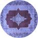 Round Medallion Blue Traditional Rug, tr1826blu