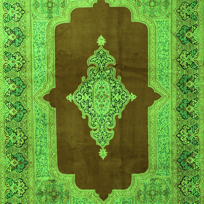 Serging Thickness of Machine Washable Medallion Green Traditional Area Rugs, wshtr1826grn