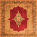 Serging Thickness of Medallion Orange Traditional Rug, tr1826org