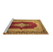 Sideview of Machine Washable Medallion Brown Traditional Rug, wshtr1826brn