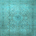 Square Persian Light Blue Traditional Rug, tr1827lblu