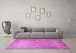 Machine Washable Persian Pink Traditional Rug in a Living Room, wshtr1827pnk