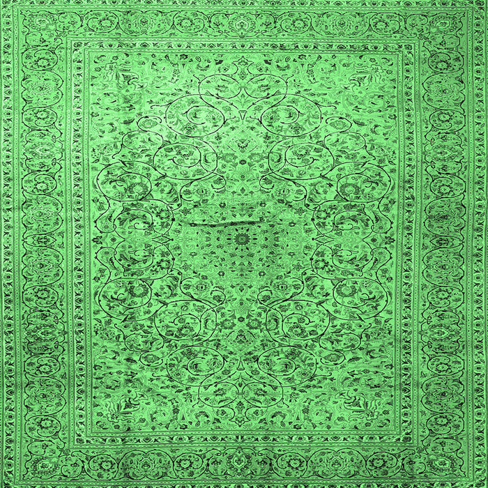 Square Persian Emerald Green Traditional Rug, tr1827emgrn