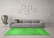 Machine Washable Persian Green Traditional Area Rugs in a Living Room,, wshtr1827grn