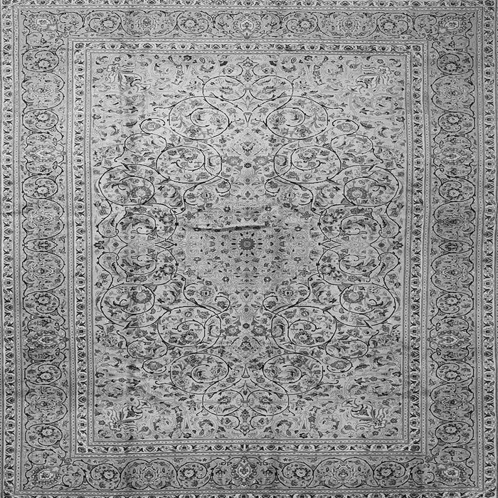 Round Machine Washable Persian Gray Traditional Rug, wshtr1827gry