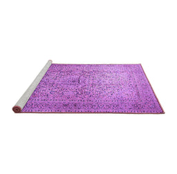 Sideview of Machine Washable Persian Purple Traditional Area Rugs, wshtr1827pur