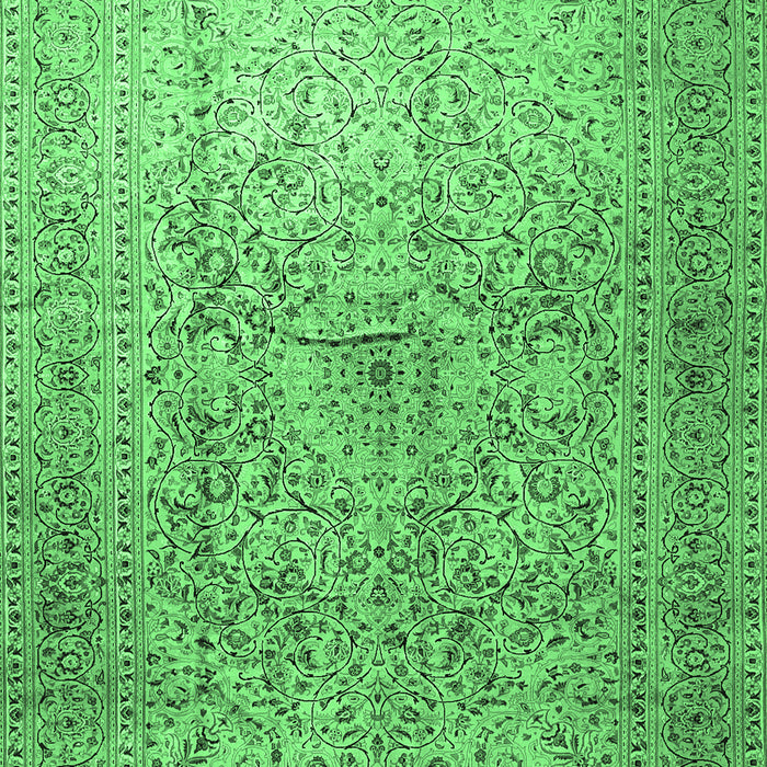 Machine Washable Persian Emerald Green Traditional Area Rugs, wshtr1827emgrn