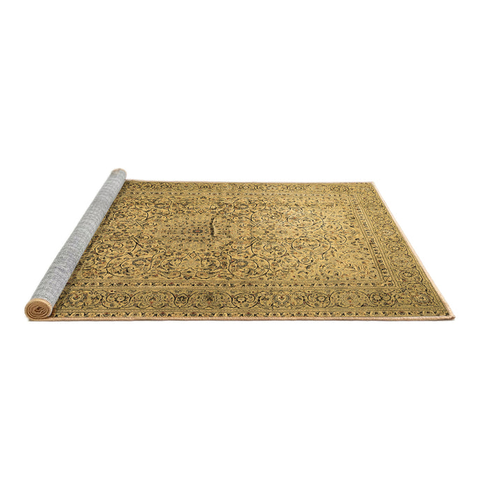 Sideview of Machine Washable Persian Brown Traditional Rug, wshtr1827brn