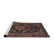 Sideview of Machine Washable Traditional Dark Almond Brown Rug, wshtr1828