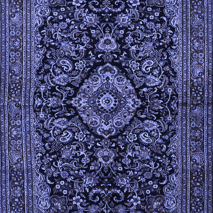 Machine Washable Medallion Blue Traditional Rug, wshtr1828blu