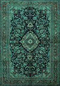 Medallion Turquoise Traditional Rug, tr1828turq