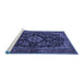 Sideview of Machine Washable Medallion Blue Traditional Rug, wshtr1828blu