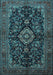 Medallion Light Blue Traditional Rug, tr1828lblu