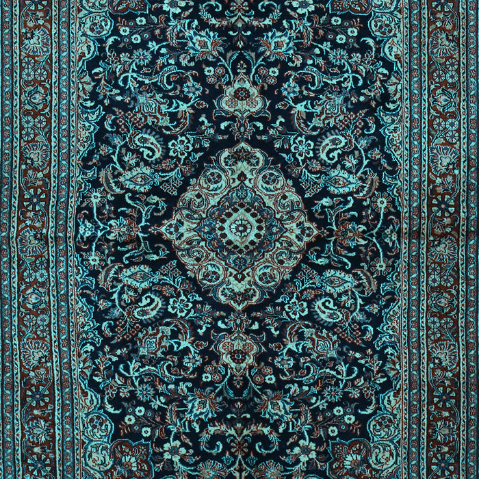 Medallion Light Blue Traditional Rug, tr1828lblu