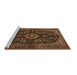 Sideview of Machine Washable Medallion Brown Traditional Rug, wshtr1828brn