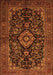 Serging Thickness of Machine Washable Medallion Orange Traditional Area Rugs, wshtr1828org