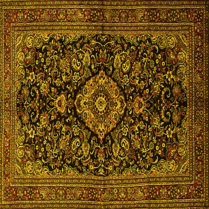 Square Medallion Yellow Traditional Rug, tr1828yw