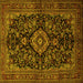 Square Medallion Yellow Traditional Rug, tr1828yw