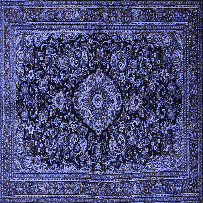 Square Machine Washable Medallion Blue Traditional Rug, wshtr1828blu