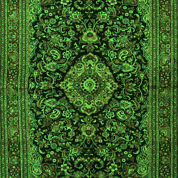 Medallion Green Traditional Rug, tr1828grn