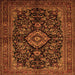 Serging Thickness of Medallion Orange Traditional Rug, tr1828org