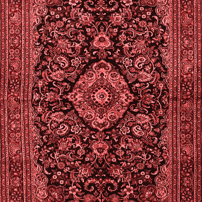 Machine Washable Medallion Red Traditional Rug, wshtr1828red