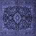 Square Medallion Blue Traditional Rug, tr1828blu