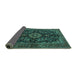 Sideview of Medallion Turquoise Traditional Rug, tr1828turq