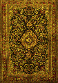 Medallion Yellow Traditional Rug, tr1828yw