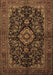 Machine Washable Medallion Brown Traditional Rug, wshtr1828brn