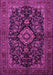 Machine Washable Medallion Pink Traditional Rug, wshtr1828pnk