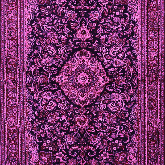 Machine Washable Medallion Pink Traditional Rug, wshtr1828pnk