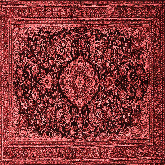 Machine Washable Medallion Red Traditional Rug, wshtr1828red