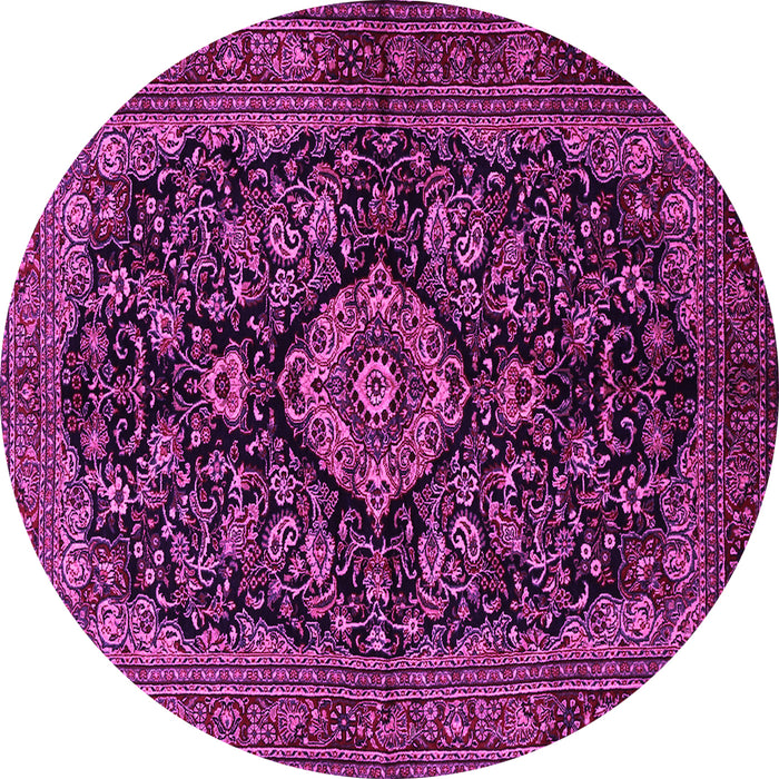 Round Medallion Pink Traditional Rug, tr1828pnk